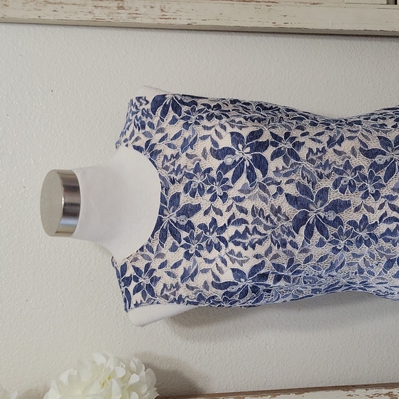 Tommy Hilfiger blue lace flare dress size 8 - Picture 2 of 10